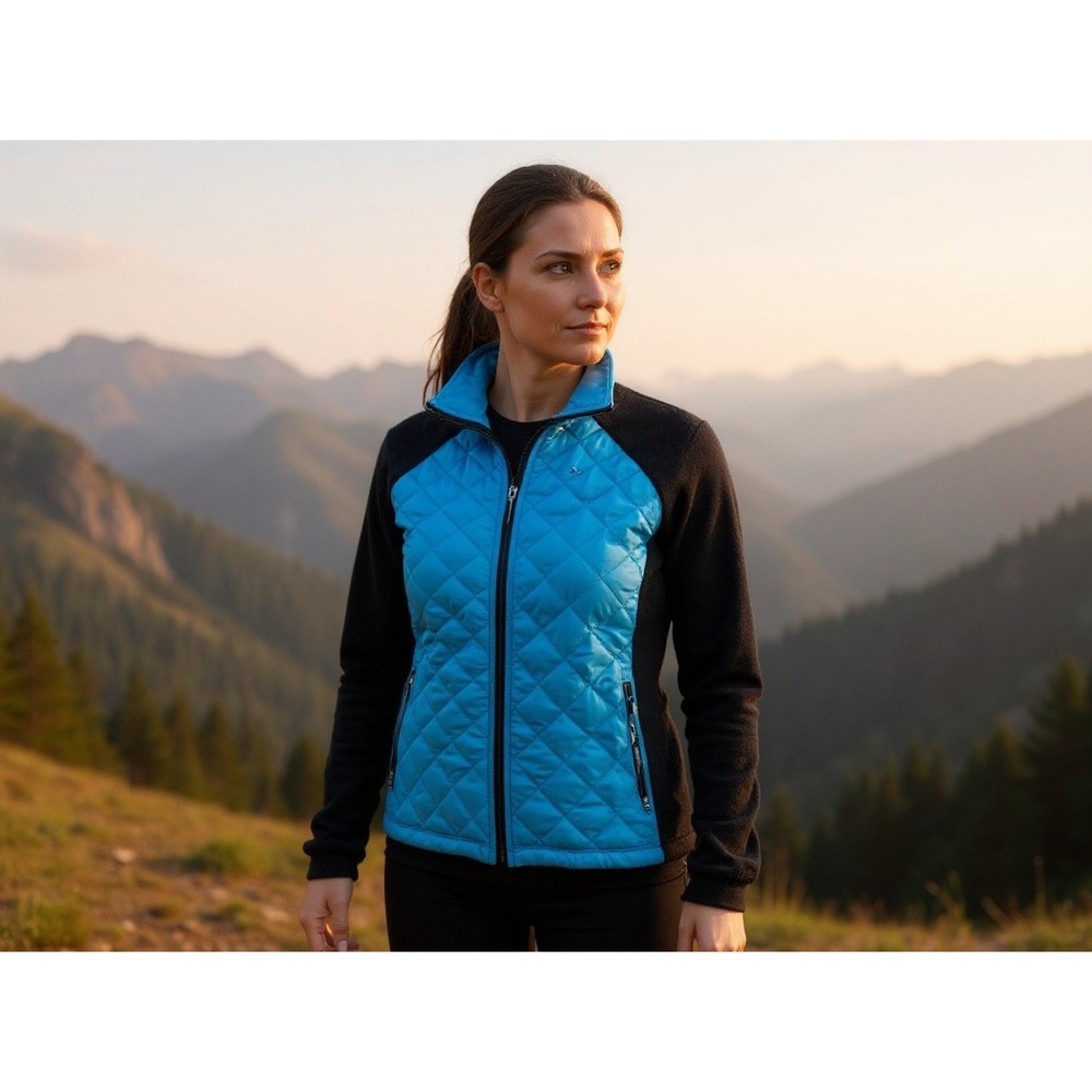 Lauren Active Ralph Lauren Jacket Womens Full Zip Quilted Blue Black